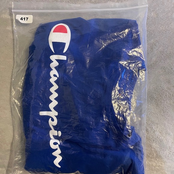 Champion Authentic Athleticwear Mens 2XL Blue Script Logo Graphic T-Shirt Gym - Picture 7 of 7